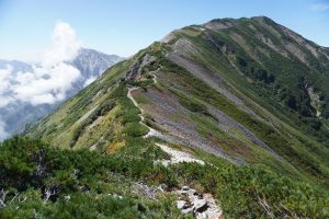 小蓮華山への稜線